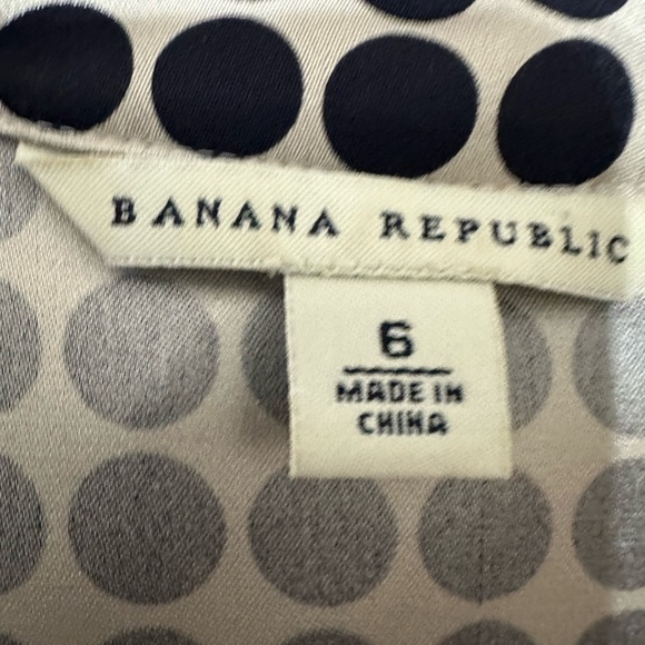 Banana Republic Dress Size 6 100% Silk Black Polka Dot Wrap Midi New - Picture 4 of 7